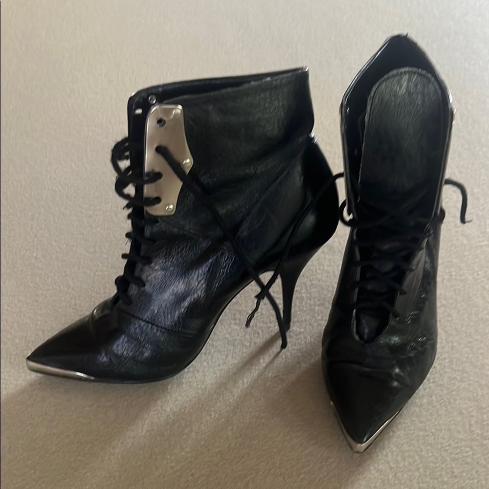 Black Leather Ankle Boots